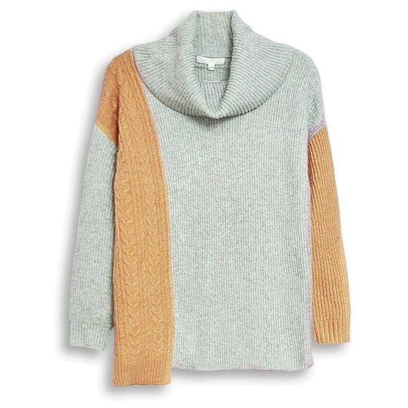 NWT Adyson Parker Plus Asymmetrical Color Block Cowl Neck Pullover Sweater - Picture 6 of 8